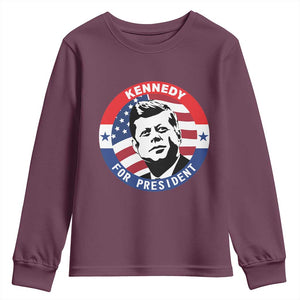 John F Kennedy US President American History Youth Sweatshirt TS14 Maroon Print Your Wear