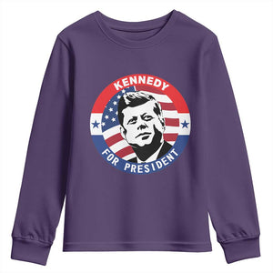 John F Kennedy US President American History Youth Sweatshirt TS14 Purple Print Your Wear
