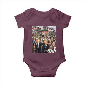 John F Kennedy American President History Baby Onesie TS14 Maroon Print Your Wear