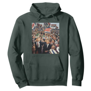 John F Kennedy American President History Hoodie TS14 Dark Forest Green Print Your Wear