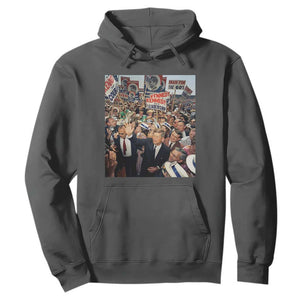 John F Kennedy American President History Hoodie TS14 Dark Heather Print Your Wear