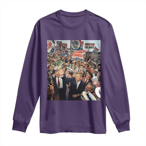 John F Kennedy American President History Long Sleeve Shirt TS14 Purple Print Your Wear