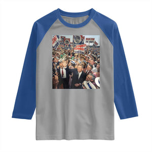 John F Kennedy American President History Raglan Shirt TS14 Sport Gray Royal Print Your Wear