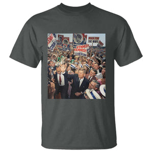 John F Kennedy American President History T Shirt TS14 Dark Heather Print Your Wear