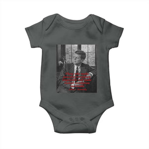 John F Kennedy Quote Baby Onesie American President History US Presidential Leader TS14 Dark Heather Print Your Wear