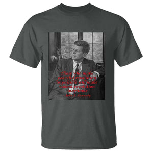 John F Kennedy Quote T Shirt American President History US Presidential Leader TS14 Dark Heather Print Your Wear