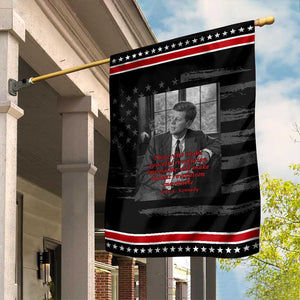 John F Kennedy Quote Garden Flag American President History US Presidential Leader TS14 Distressed Black Red Print Your Wear