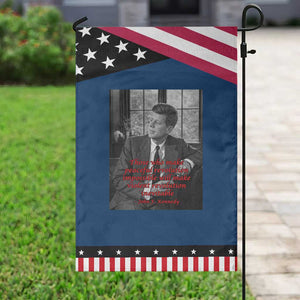 John F Kennedy Quote Garden Flag American President History US Presidential Leader TS14 Classic Blue Black Print Your Wear