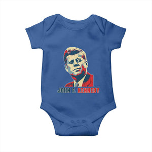 John F Kennedy American Flag US President Baby Onesie TS14 Royal Blue Print Your Wear