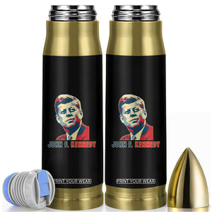 John F Kennedy American Flag US President Bullet Tumbler TS14 Black Print Your Wear