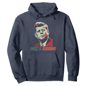 John F Kennedy American Flag US President Hoodie TS14 Navy Print Your Wear