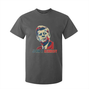 John F Kennedy American Flag US President T Shirt For Kid TS14 Dark Heather Print Your Wear
