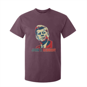 John F Kennedy American Flag US President T Shirt For Kid TS14 Maroon Print Your Wear