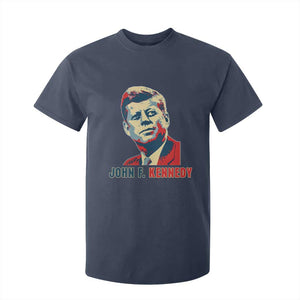 John F Kennedy American Flag US President T Shirt For Kid TS14 Navy Print Your Wear