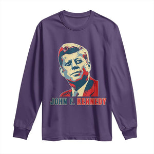 John F Kennedy American Flag US President Long Sleeve Shirt TS14 Purple Print Your Wear