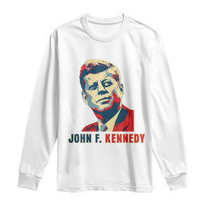 John F Kennedy American Flag US President Long Sleeve Shirt TS14 White Print Your Wear