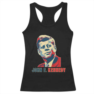 John F Kennedy American Flag US President Racerback Tank Top TS14 Black Print Your Wear
