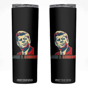 John F Kennedy American Flag US President Skinny Tumbler TS14 Black Print Your Wear