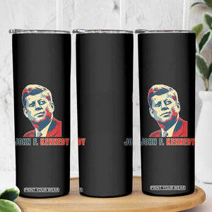 John F Kennedy American Flag US President Skinny Tumbler TS14 Print Your Wear