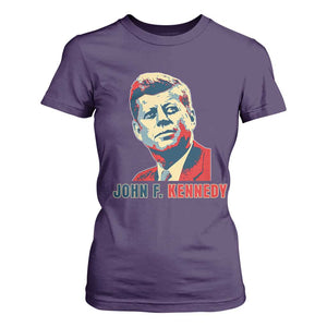 John F Kennedy American Flag US President T Shirt For Women TS14 Purple Print Your Wear