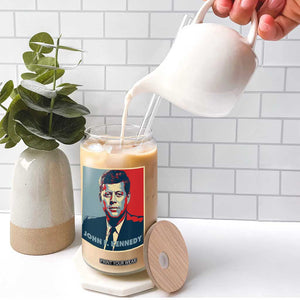 John F Kennedy Glass Can American President History US Presidential Leader TS14 Print Your Wear