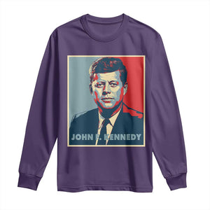 John F Kennedy Long Sleeve Shirt American President History US Presidential Leader TS14 Purple Print Your Wear