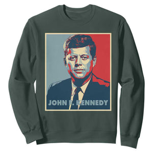 John F Kennedy Sweatshirt American President History US Presidential Leader TS14 Dark Forest Green Print Your Wear