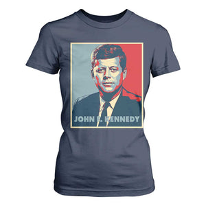 John F Kennedy T Shirt For Women American President History US Presidential Leader TS14 Navy Print Your Wear
