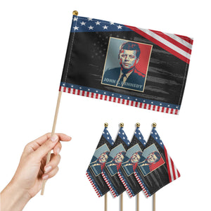John F Kennedy Patriotic Handheld Flag American President History US Presidential Leader TS14 Print Your Wear