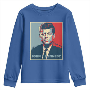 John F Kennedy Youth Sweatshirt American President History US Presidential Leader TS14 Royal Blue Print Your Wear