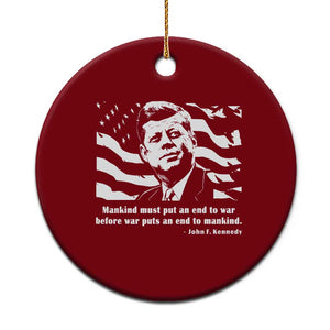 John F Kennedy Quote Ceramic Ornament American Flag US President TS14 1pc Red Print Your Wear