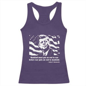 John F Kennedy Quote Racerback Tank Top American Flag US President TS14 Purple Print Your Wear