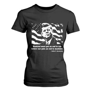 John F Kennedy Quote T Shirt For Women American Flag US President TS14 Black Print Your Wear