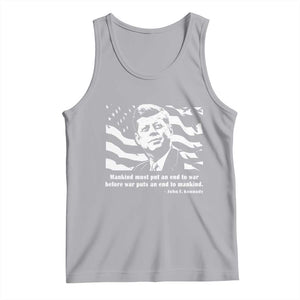 John F Kennedy Quote Tank Top American Flag US President TS14 Athletic Heather Print Your Wear