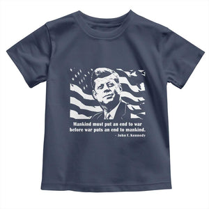 John F Kennedy Quote Toddler T Shirt American Flag US President TS14 Navy Print Your Wear
