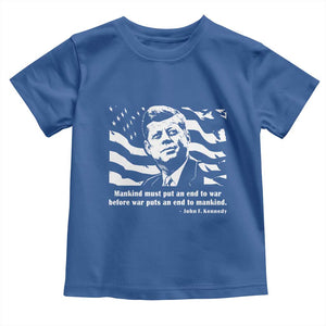 John F Kennedy Quote Toddler T Shirt American Flag US President TS14 Royal Blue Print Your Wear