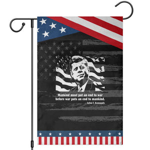 John F Kennedy Quote Garden Flag American Flag US President TS14 Distressed Black Blue Print Your Wear
