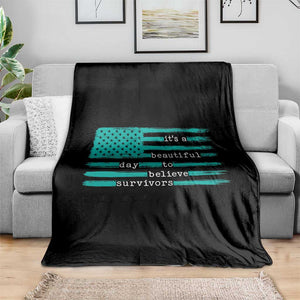 Sexual Assault Awareness Throw Blanket It's a Beautiful Day To Believe Survivors TS14 Print Your Wear