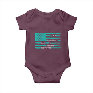 Sexual Assault Awareness Baby Onesie It's a Beautiful Day To Believe Survivors TS14 Maroon Print Your Wear