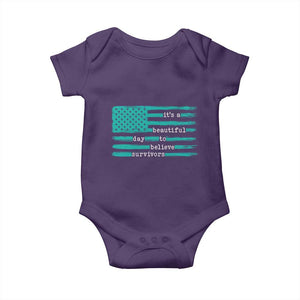 Sexual Assault Awareness Baby Onesie It's a Beautiful Day To Believe Survivors TS14 Purple Print Your Wear