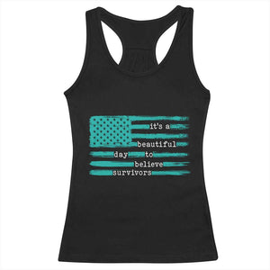 Sexual Assault Awareness Racerback Tank Top It's a Beautiful Day To Believe Survivors TS14 Black Print Your Wear