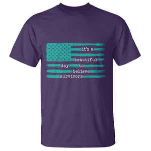 Sexual Assault Awareness T Shirt It's a Beautiful Day To Believe Survivors TS14 Purple Print Your Wear