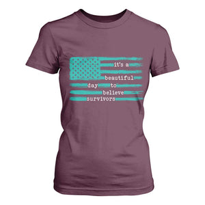 Sexual Assault Awareness T Shirt For Women It's a Beautiful Day To Believe Survivors TS14 Maroon Print Your Wear