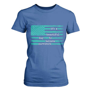 Sexual Assault Awareness T Shirt For Women It's a Beautiful Day To Believe Survivors TS14 Royal Blue Print Your Wear