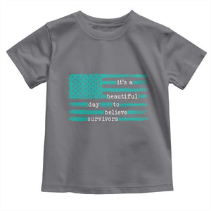 Sexual Assault Awareness Toddler T Shirt It's a Beautiful Day To Believe Survivors TS14 Charcoal Print Your Wear