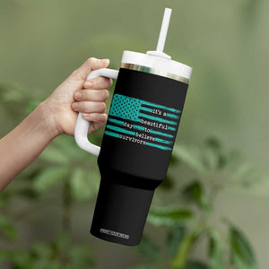 Sexual Assault Awareness Tumbler With Handle It's a Beautiful Day To Believe Survivors TS14 Print Your Wear