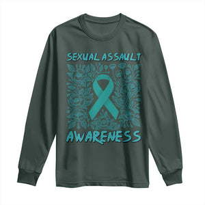 Sexual Assault Awareness Month Long Sleeve Shirt TS14 Dark Forest Green Print Your Wear
