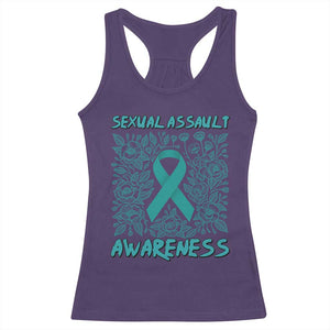 Sexual Assault Awareness Month Racerback Tank Top TS14 Purple Print Your Wear