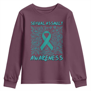Sexual Assault Awareness Month Youth Sweatshirt TS14 Maroon Print Your Wear