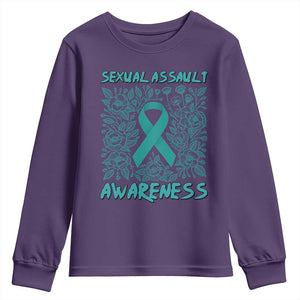 Sexual Assault Awareness Month Youth Sweatshirt TS14 Purple Print Your Wear